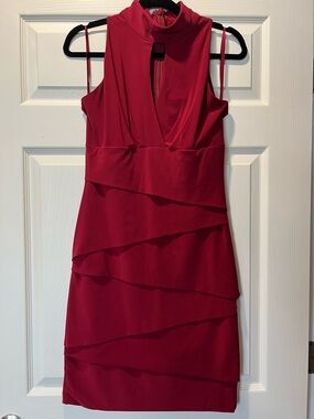 White House Black Market Red Sleeveless Shaper Dress